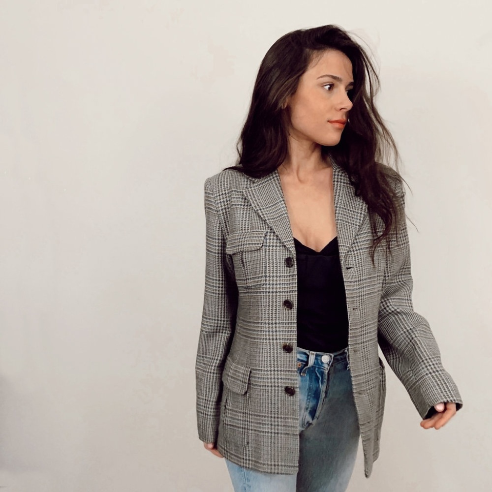 plaid blazer
